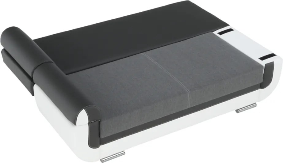 Canapea, piele ecologică alba+gri/material textil gri, KARDYN