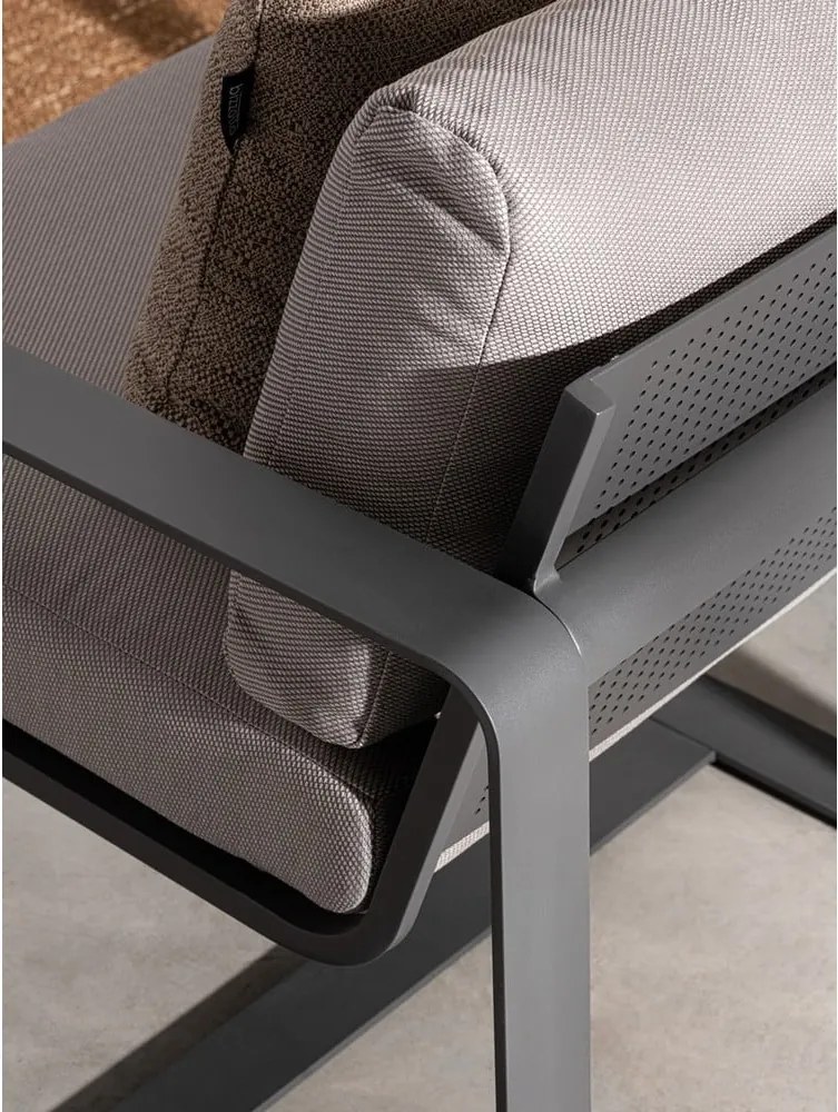 Fotoliu de grădină gri din metal Merrigan – Bizzotto