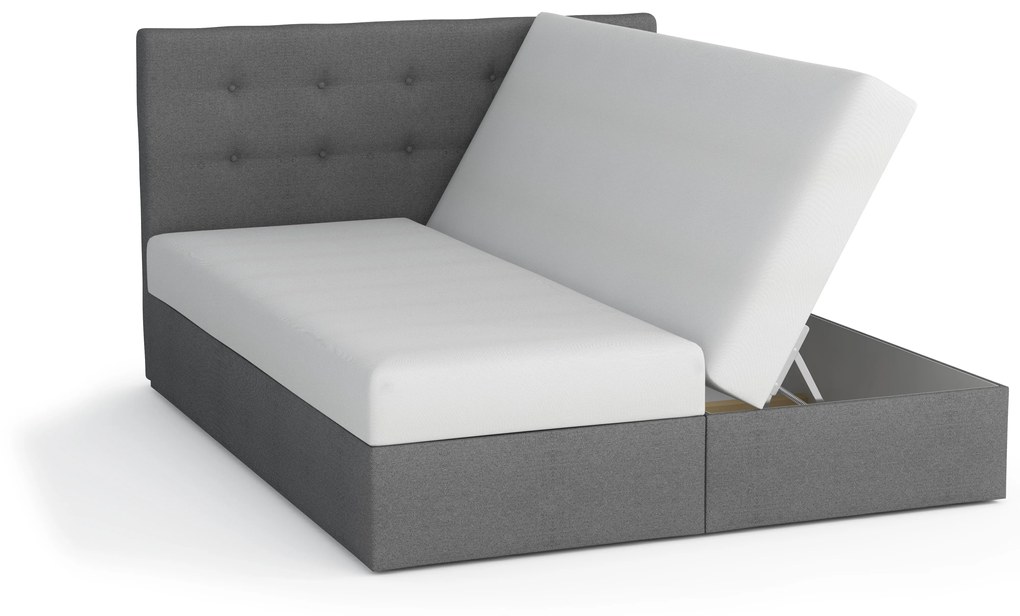 Pat matrimonial Boxspring 180x200 cm Mimosa (cu saltea și somieră) (negru + negru). 1007817
