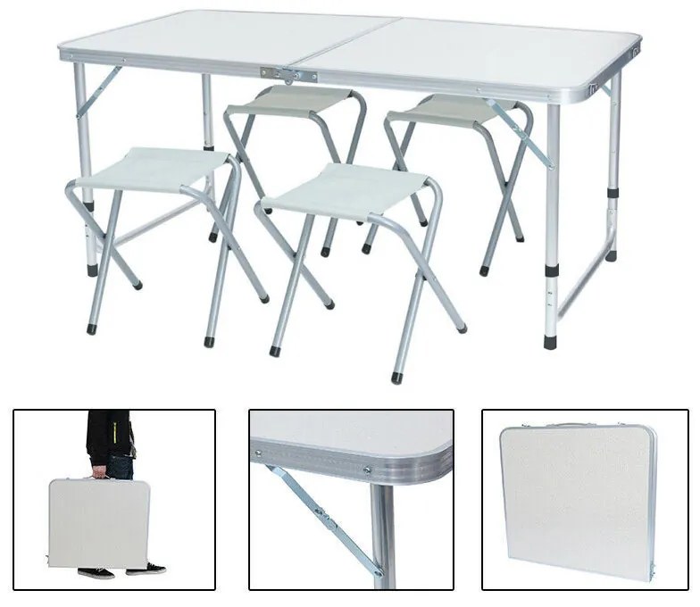 Masa camping cu 4 scaune