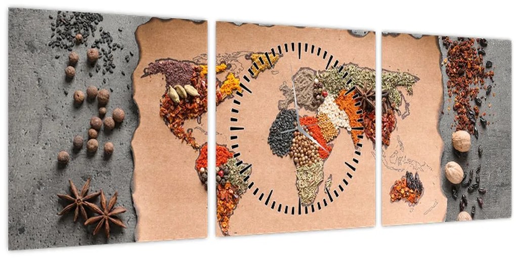 Tablou - Rădăcinile lumii (cu ceas) (90x30 cm)