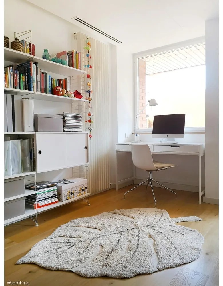 Covor pentru copii bej lavabil/țesut manual din bumbac 120x180 cm Monstera Natural – Lorena Canals