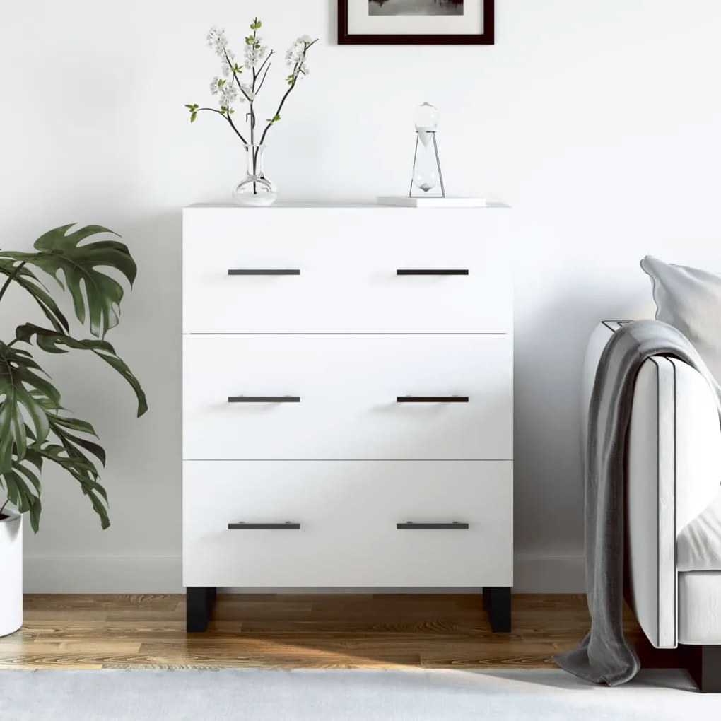 827876 vidaXL Servantă, alb, 69,5x34x90 cm, lemn compozit