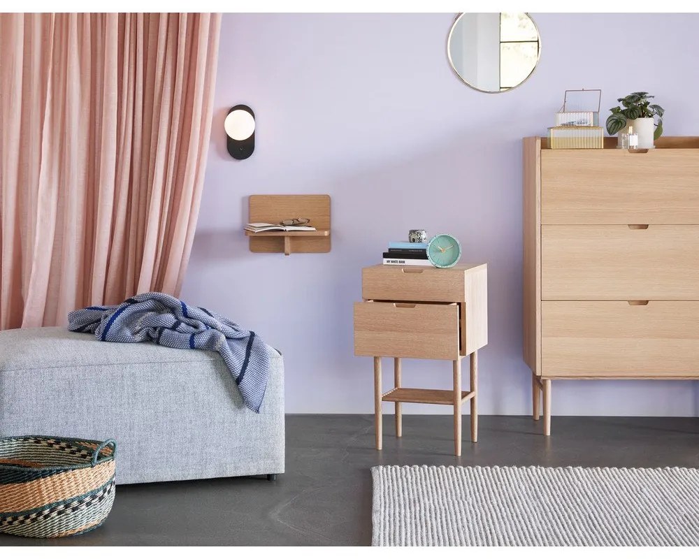 Raft în culoare naturală cu aspect de lemn de stejar 35 cm Less – Hübsch