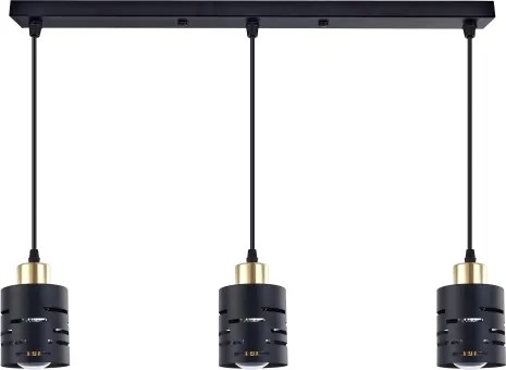 Candelabru suspendat pe cablu ELEN 3xE27/35W/230V negru/auriu