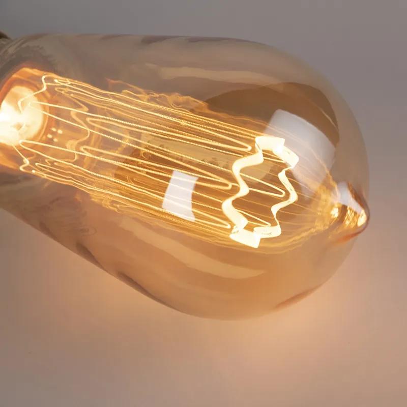 Lampă cu filament LED E27 sticlă de culoare chihlimbar 2,5W 120lm 1800K