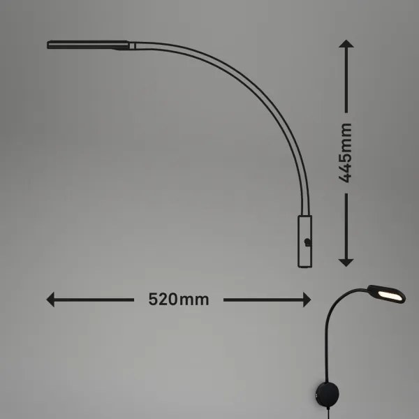 Lampă LED flexibilă dimabilă de perete Briloner 2177015 LED/6W/230V negru
