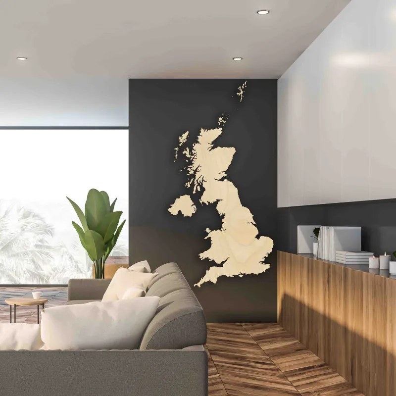SENTOP | Harta din lemn pe perete Marea Britanie | SENTOP