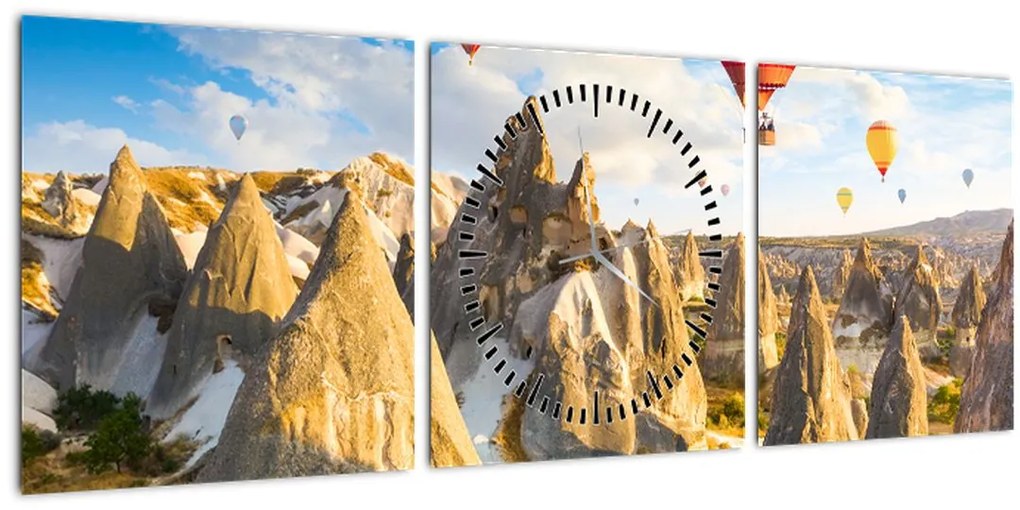 Tablou - Baloane cu aer cald (cu ceas) (90x30 cm)