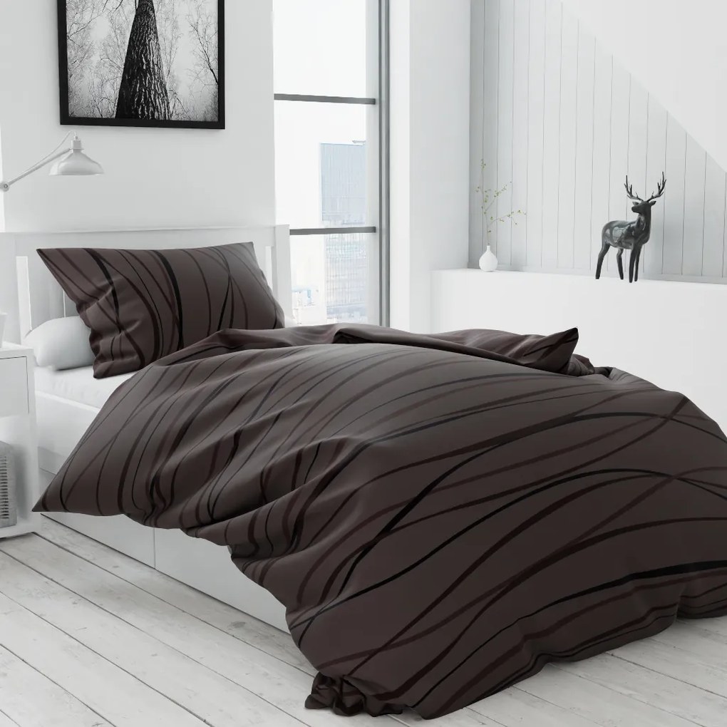 Lenjerie de pat din bumbac maro, SOFIA Dimensiune lenjerie de pat: 70 x 90 cm | 140 x 200 cm
