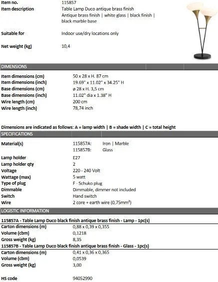Veioza, lampa de masa design LUX Duco, alama antica 115857 HZ
