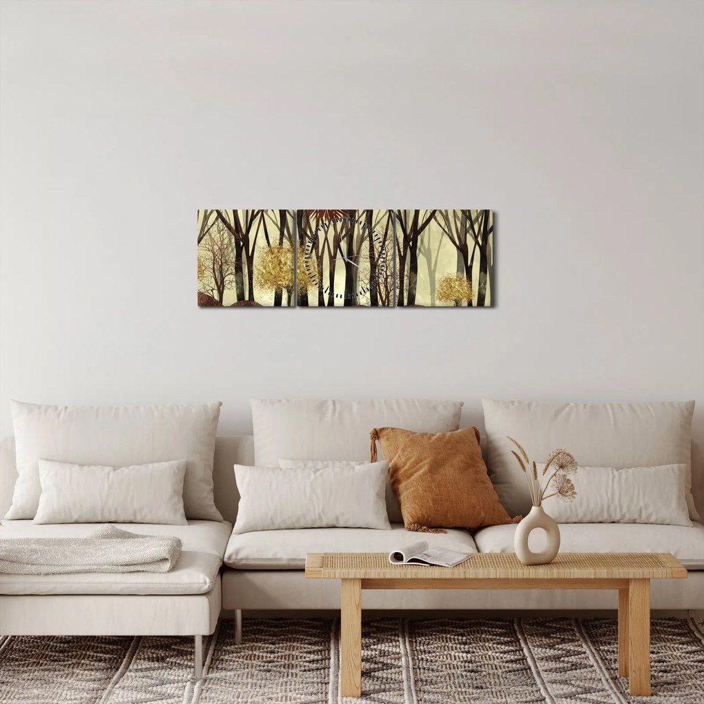 Tablou - Pădure decorativă (cu ceas) (90x30 cm)