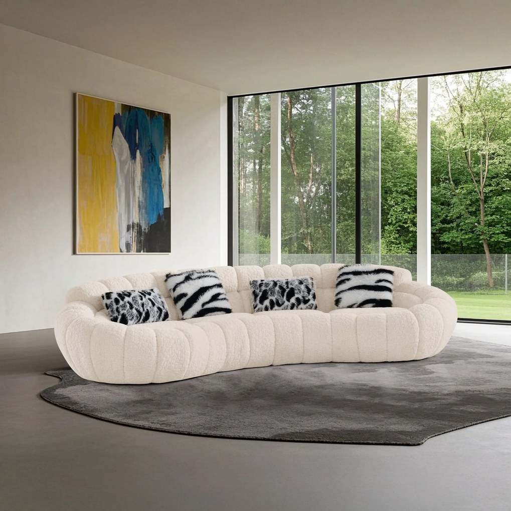 Canapea semirotunda dumonde cu șezut confortabil din spumă HR Layan 338x148 cm