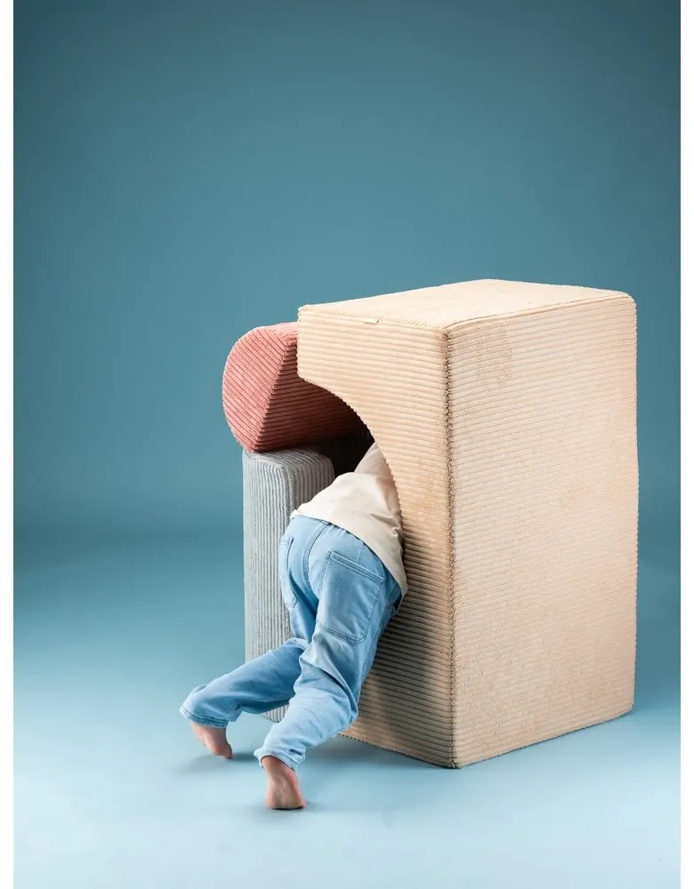 Teren de joacă din spumă maro deschis 3 buc. din catifea reiată înălțime 37 cm 75x49 cm Rainbow Montessori – Wigiwama