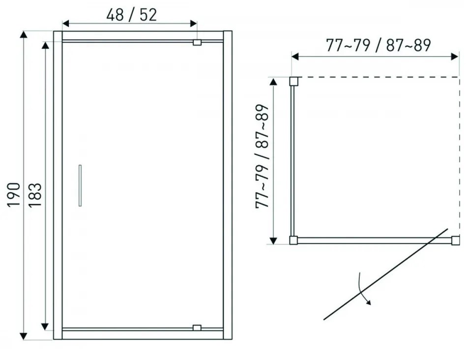 Cabină de duș pătrată Tomar 90x90 cm cu cădiță de duș