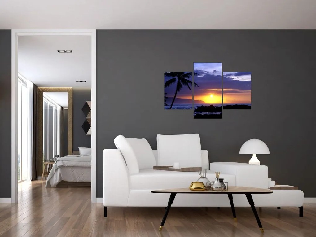 Tablou cu apus de soare deasupra mării (90x60 cm)