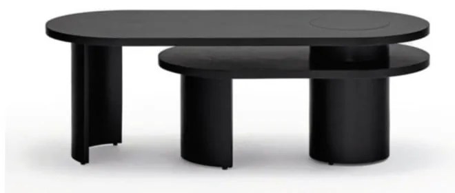 Măsuță de cafea neagră în decor de frasin 120x50 cm Nori - Teulat