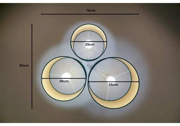 Duolla - Plafonieră ROLLER TRIO 3xE27/60W/230V verde/auriu