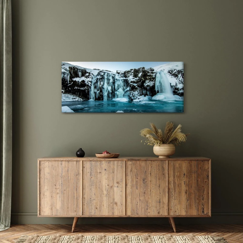 Tablou cu cascade înghețate (120x50 cm)