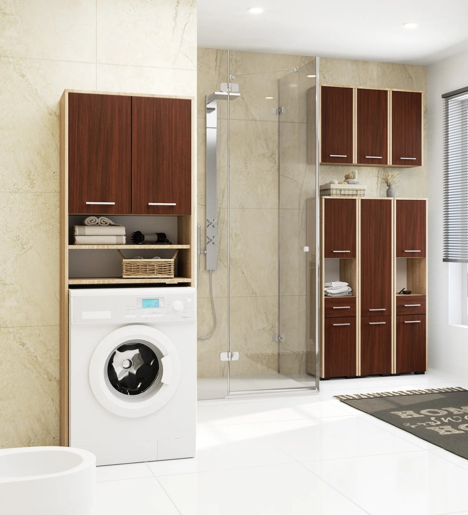 Dulap de baie suspendat Farid TYP5 (Stejar sonoma + wenge). 1069549