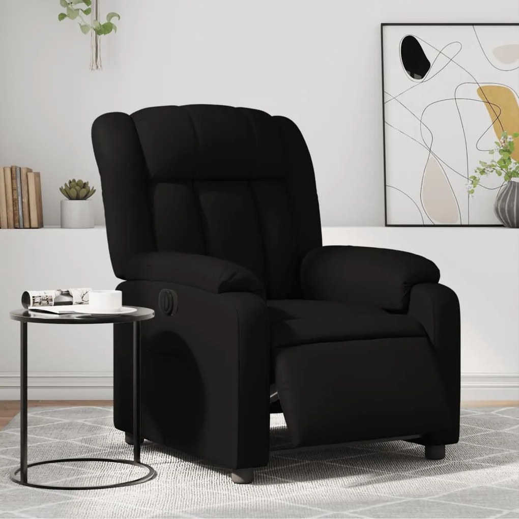 vidaXL Fotoliu rabatabil electric, negru, piele ecologică