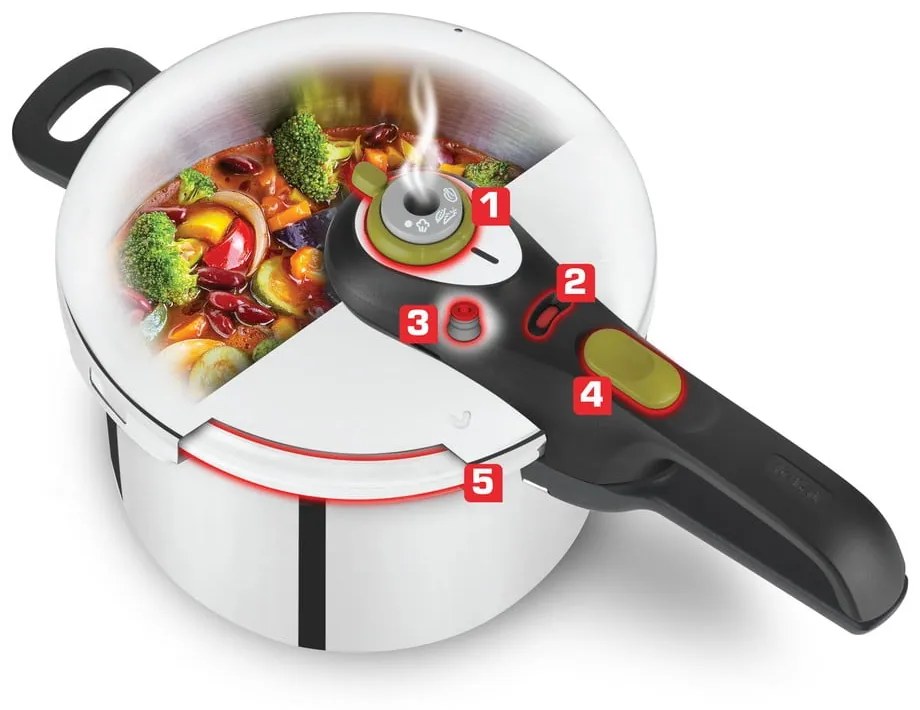 Oală sub presiune din inox 4 l Secure5 Neo – Tefal
