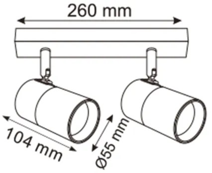 Spot Zuma Line 2204BD-2-BK FORI 2xGU10/50W/230V negru/auriu