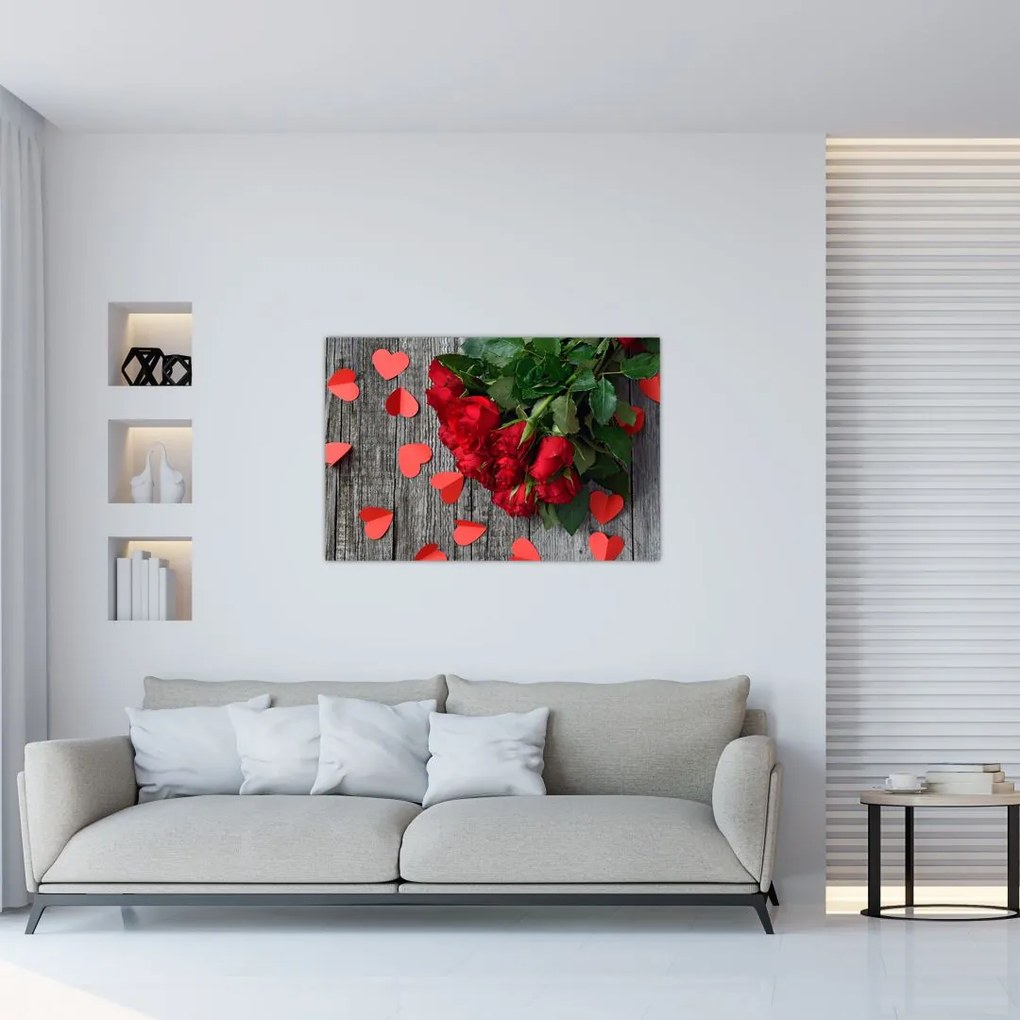 Tablou cu trandafiri (90x60 cm)