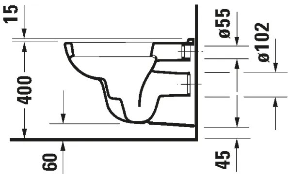 Duravit 45351900A1 - Vas WC suspendat D-CODE cu capac, ceramică/alb lucios