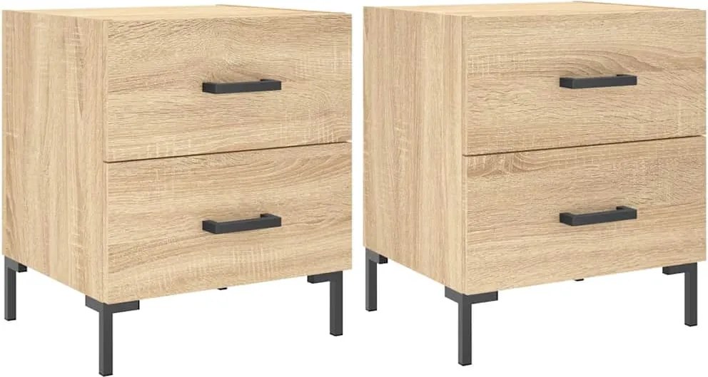 vidaXL Noptiere, 2 buc., stejar sonoma, 40x35x47,5 cm, lemn compozit