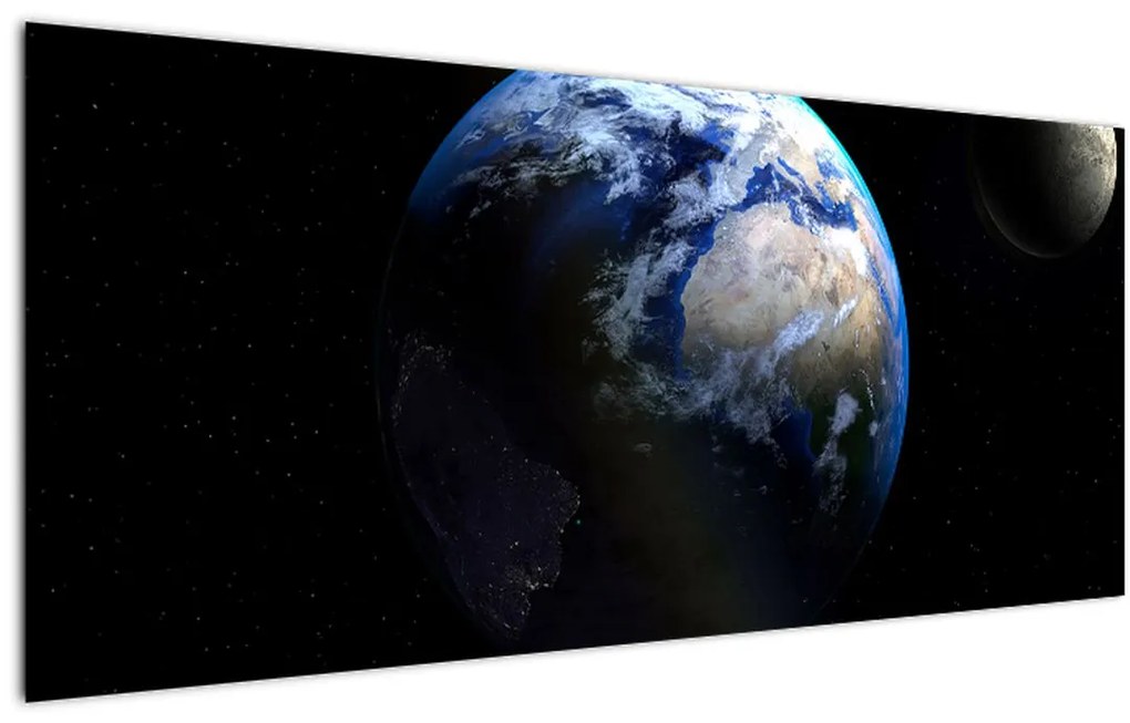 Tablou cu Luna și Pământul (120x50 cm), în 40 de alte dimensiuni noi
