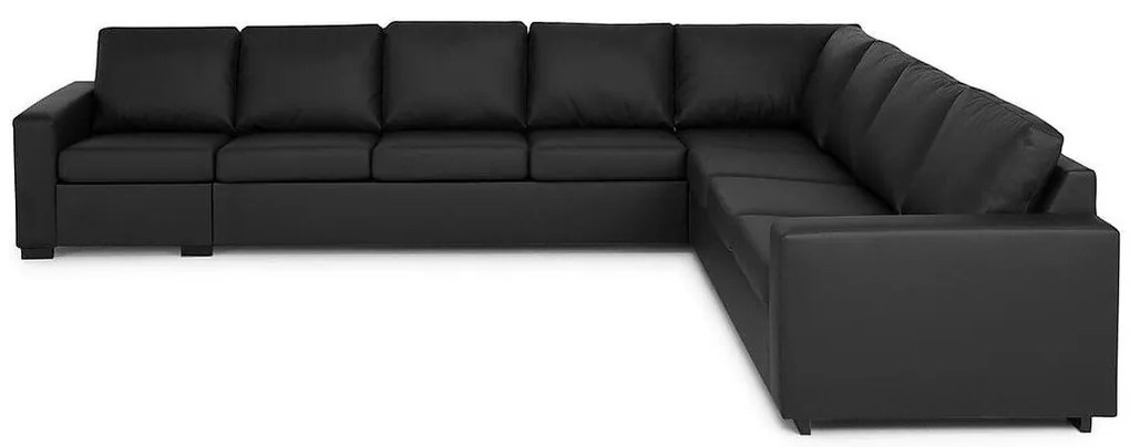 Colțar Scandinavian Choice C116Negru, 345x285x80cm, Picioare: Lemn