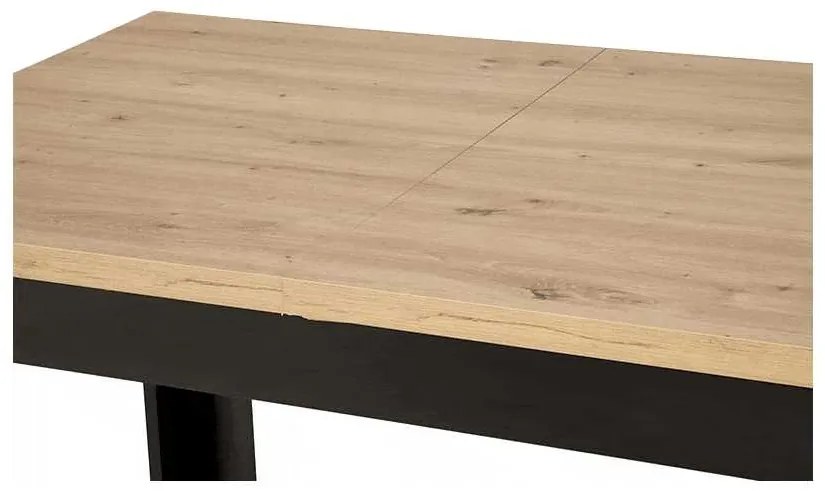 Masă de bucătărie Aseado, stejar artisan / negru