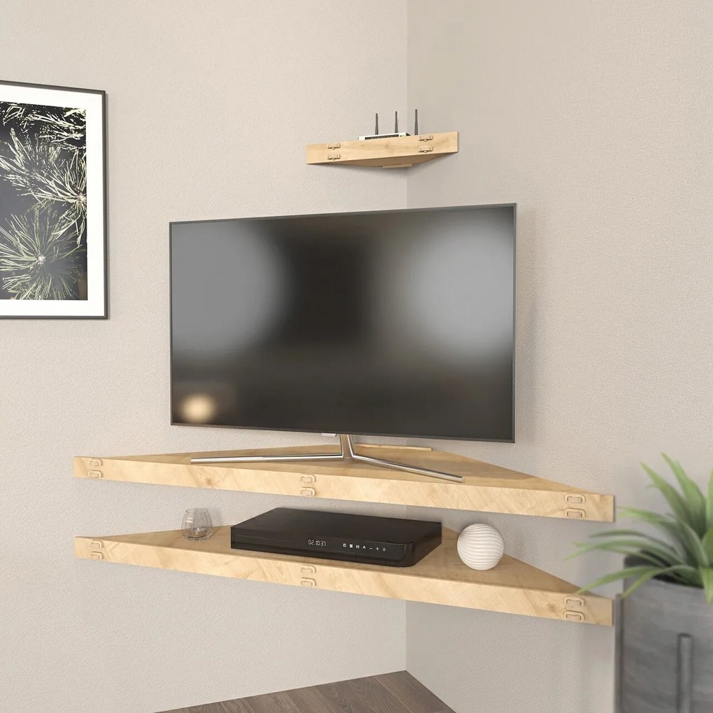 Comoda TV, Hanah Home, Mensi, 120x5x49 cm, Stejar