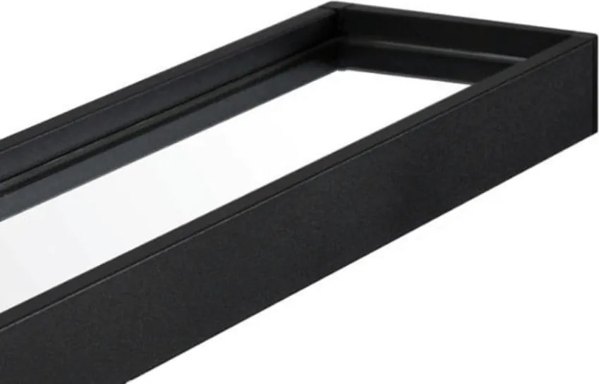 Oglinda neagra rotunda cu raft BREDO Ø 60 cm