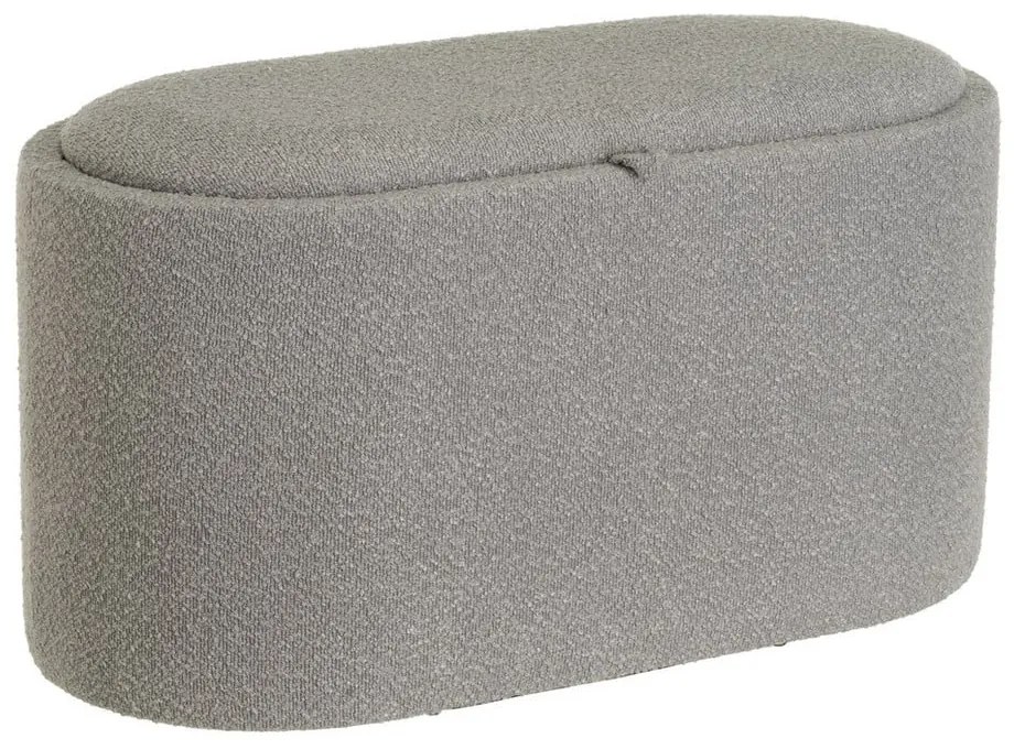 Taburet gri deschis cu tapițerie din țesătură bouclé – Casa Selección