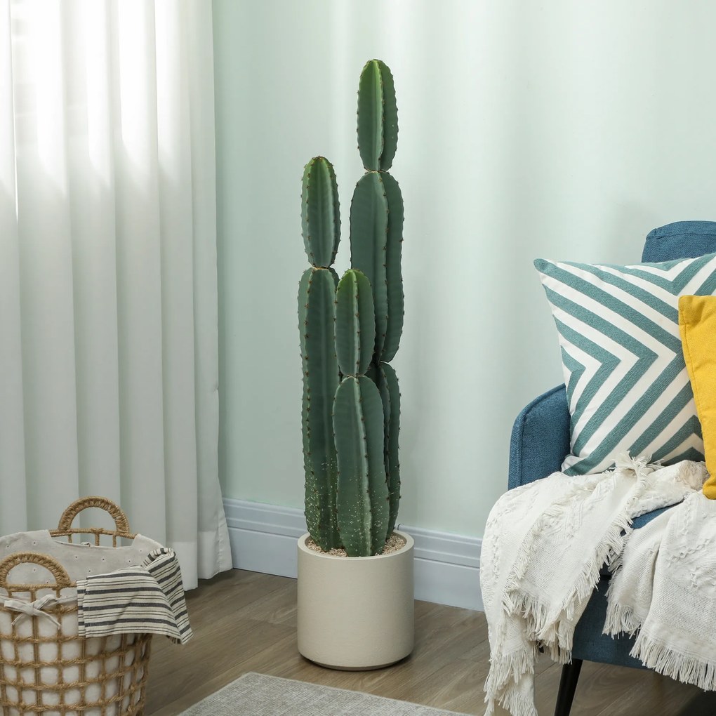 HOMCOM Plantă artificială cactus mare 111 cm, plante artificiale în ghiveci pentru birou și living | Aosom Romania