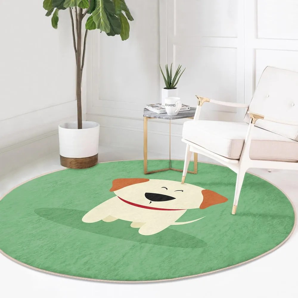 Covor rotund pentru copii verde ø 100 cm Comfort – Mila Home