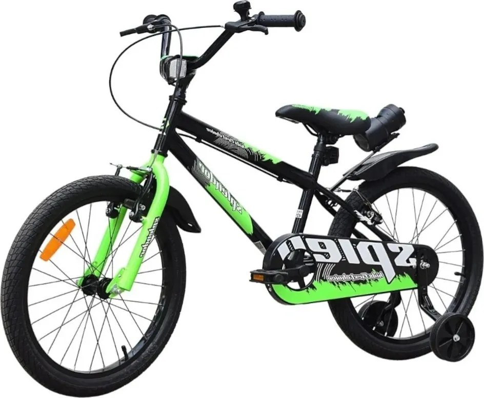 Bicicleta pentru copii NOVOKIDS™ Splend'Or Boom PRO Edition, Cu bidon pentru apa, Roti 20" inch, Maxim 50 kg, Cadru din otel, Roti ajutatoare