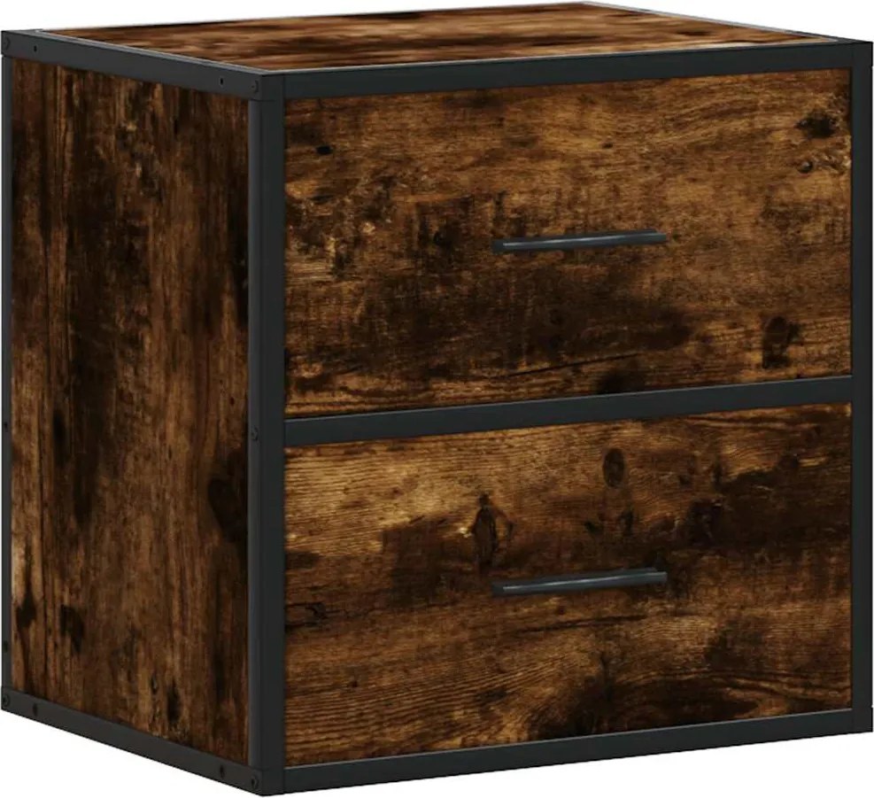 vidaXL Noptieră de perete, stejar afumat, 40x31x39,5 cm