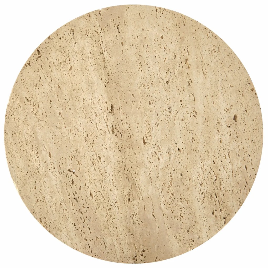 Masa de cafea Traverso travertin/alb ø40/h45 cm