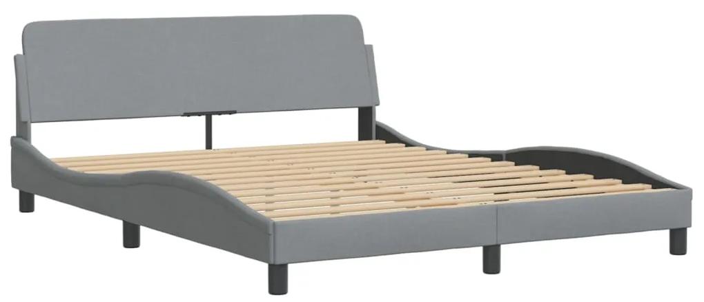 373205 vidaXL Cadru de pat cu tăblie, gri deschis, 160x200 cm, textil