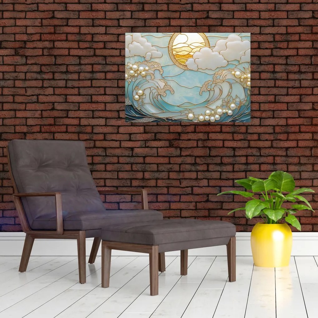 Tablou - Perle 3D în Ocean (70x50 cm)