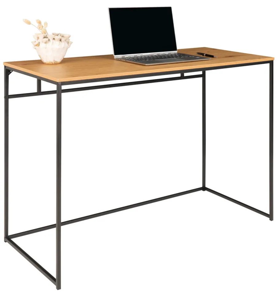 Birou Vita cu cadru negru efect stejar 100x45x75 cm