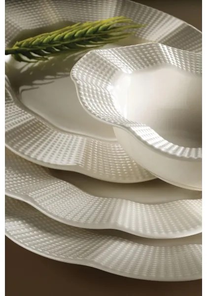 Set de veselă, 26 piese, porțelan alb