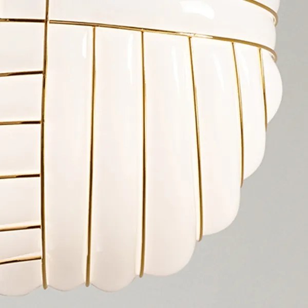 Lustră pe cablu SIRU CARTESIO 1xE27/60W/230V auriu/alb sticlă venețiană