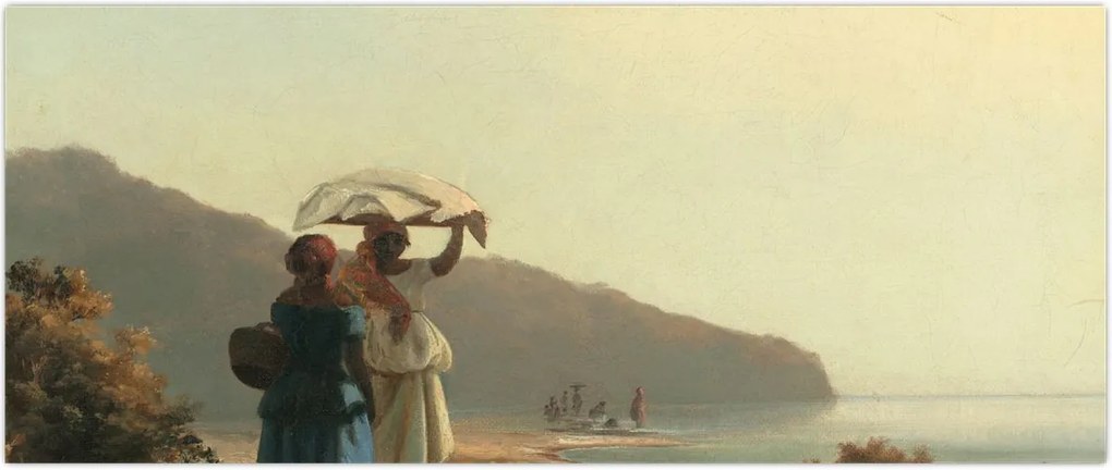 Tablou - Camille Pissarro, Two Women Chatting by the Sea, St. Thomas, reproducere (120x50 cm)