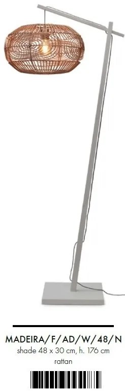 Lampadar eco din bambus cu ratan Madeira white/48cm, nat