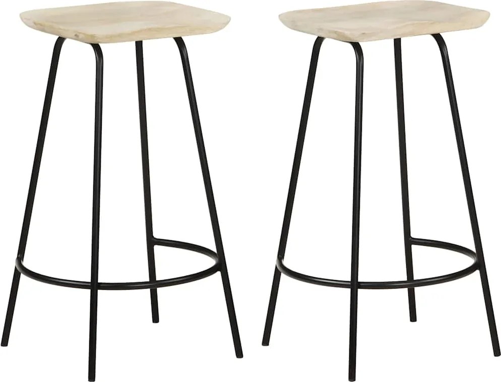 vidaXL Scaune de bar, 2 buc., lemn masiv de mango