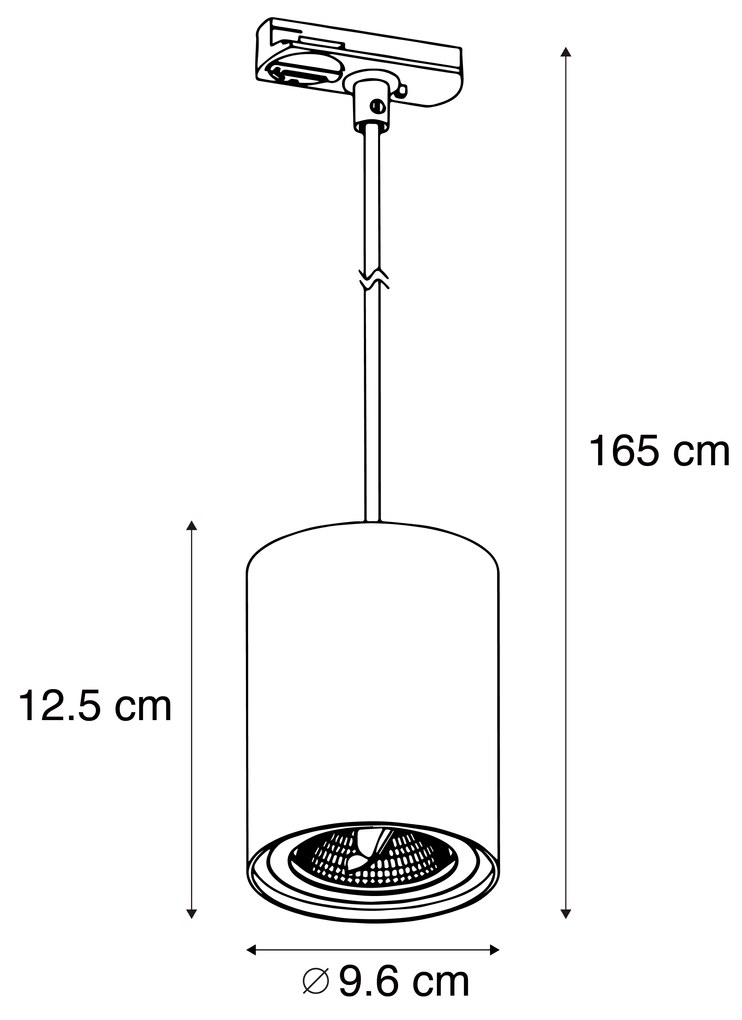 Lampă suspendată neagră modernă pentru sistem de șină monofazat GU10 70mm - Iconic Holt